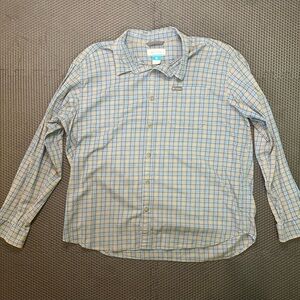 Columbia Blue and Gray Casual Button Down Shirt